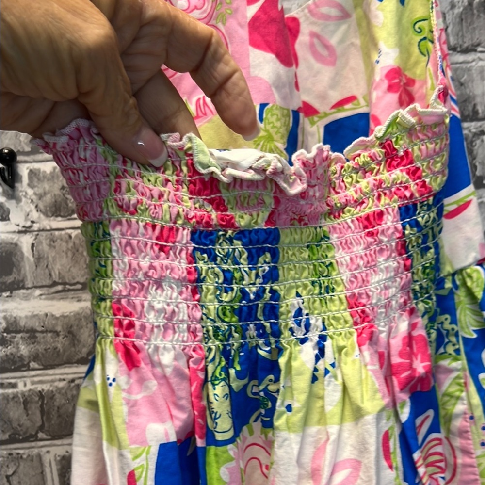 Girls Colorful Sleeveless halter Dress with Tropical Print - Picture 5 of 8